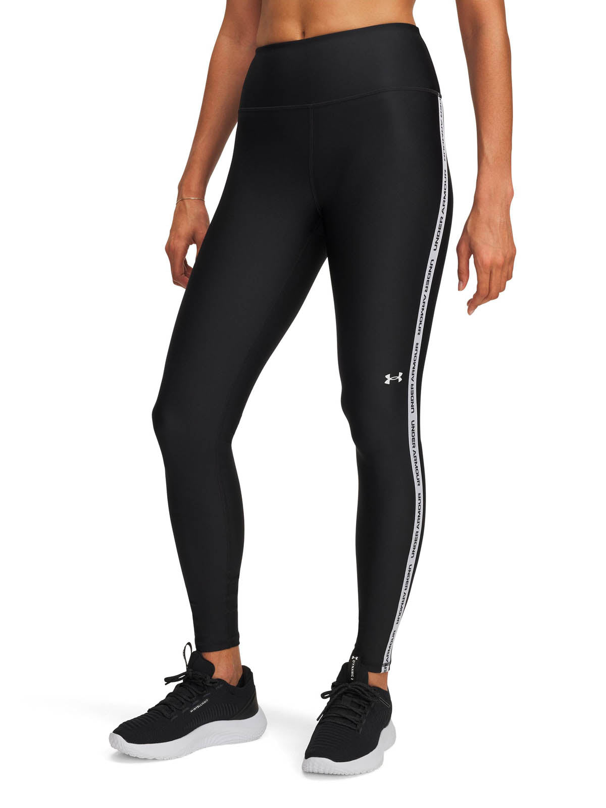 Calza de entrenamiento para mujer Tech Wordmark Tape negro Under Armour