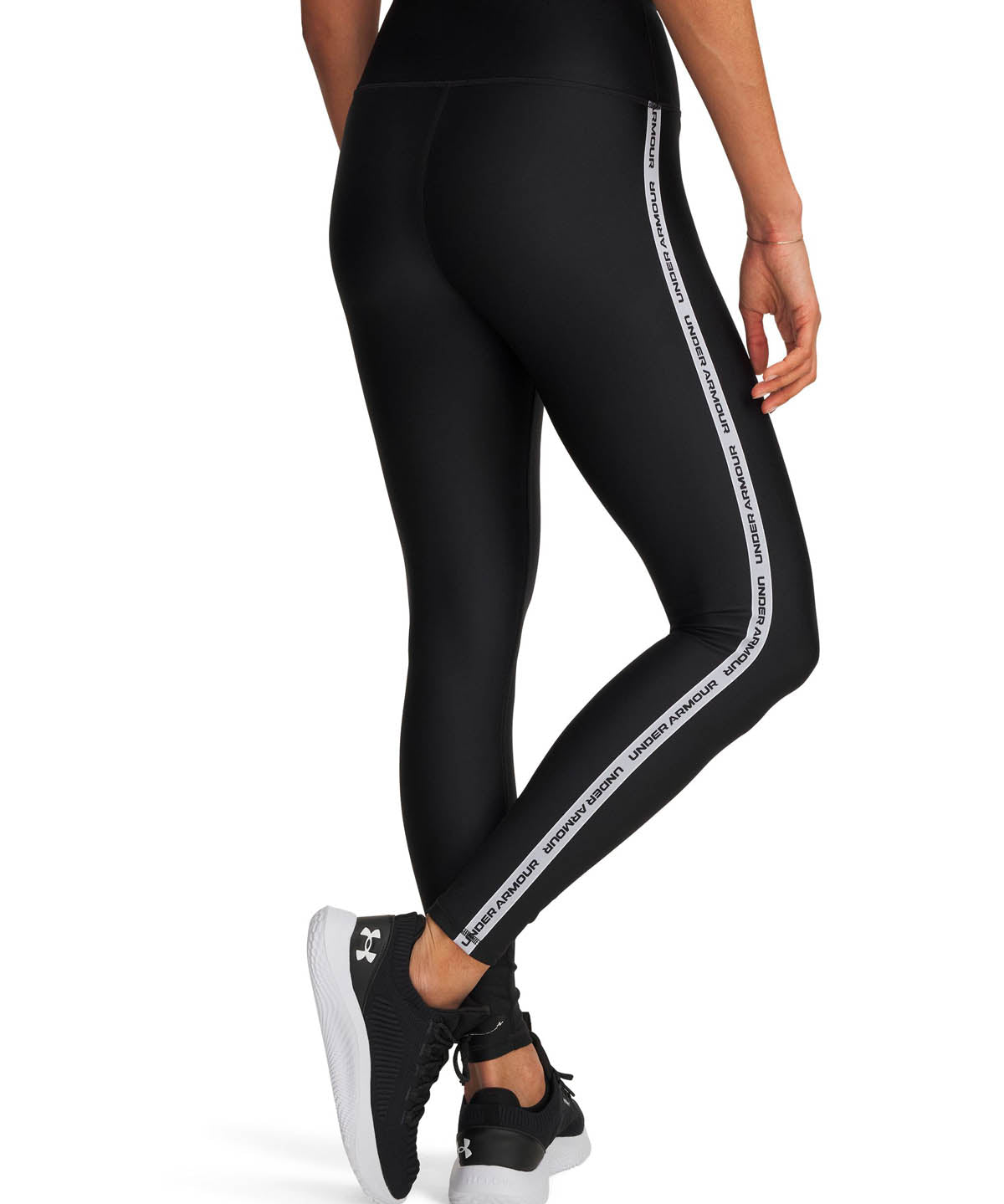 Calza de entrenamiento para mujer Tech Wordmark Tape negro Under Armour