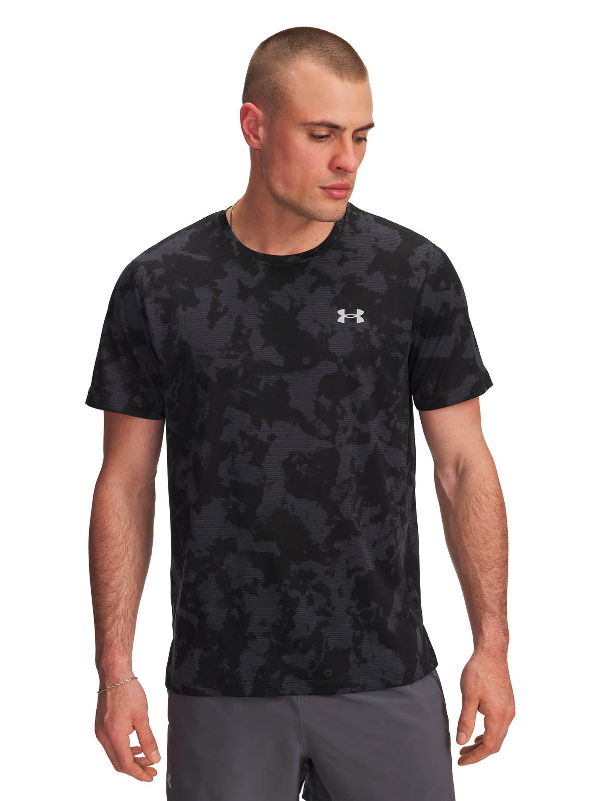 Polera manga corta Running para hombre Launch Printed gris Under Armour