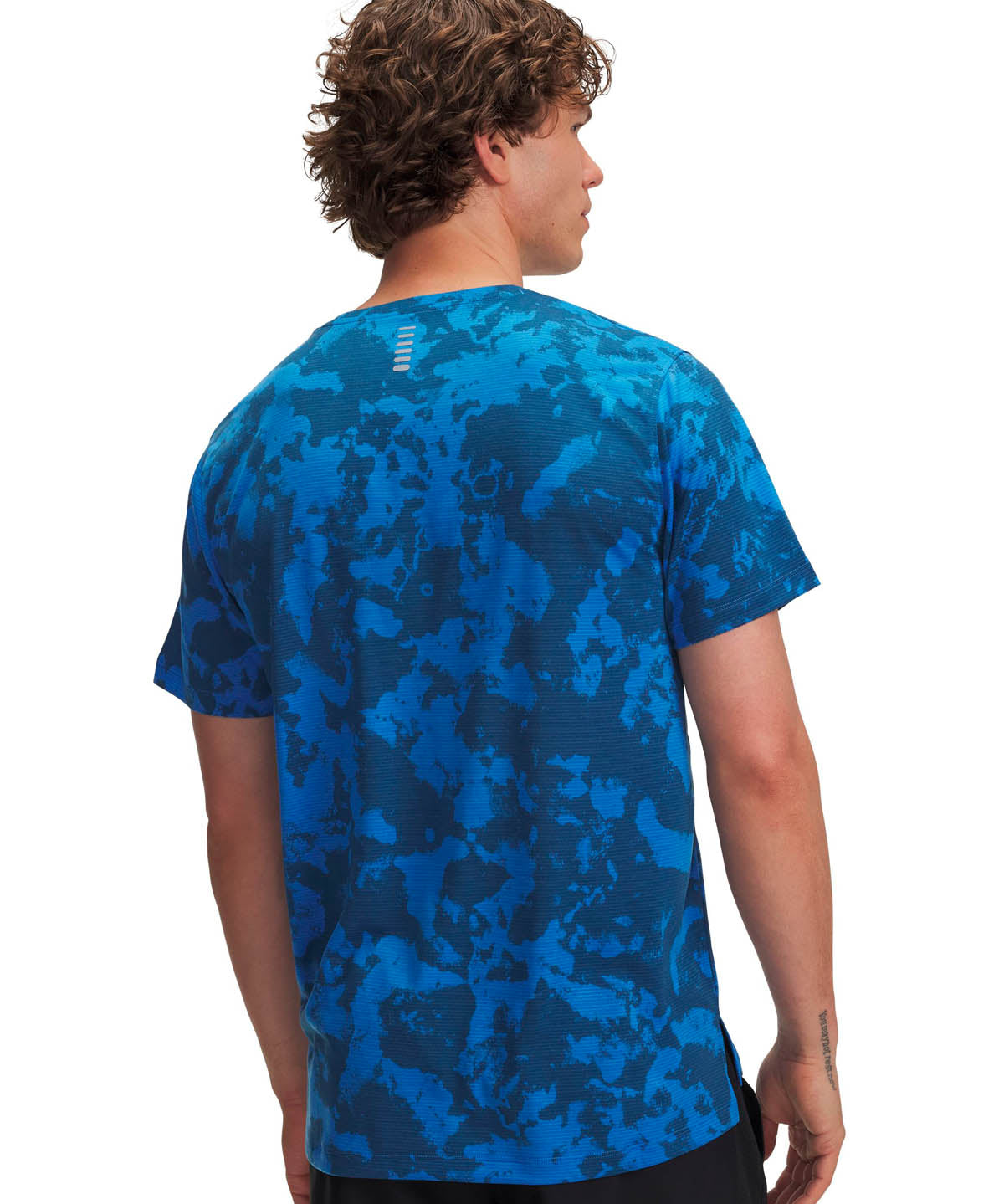 Polera manga corta Running para hombre Launch Printed azul Under Armour