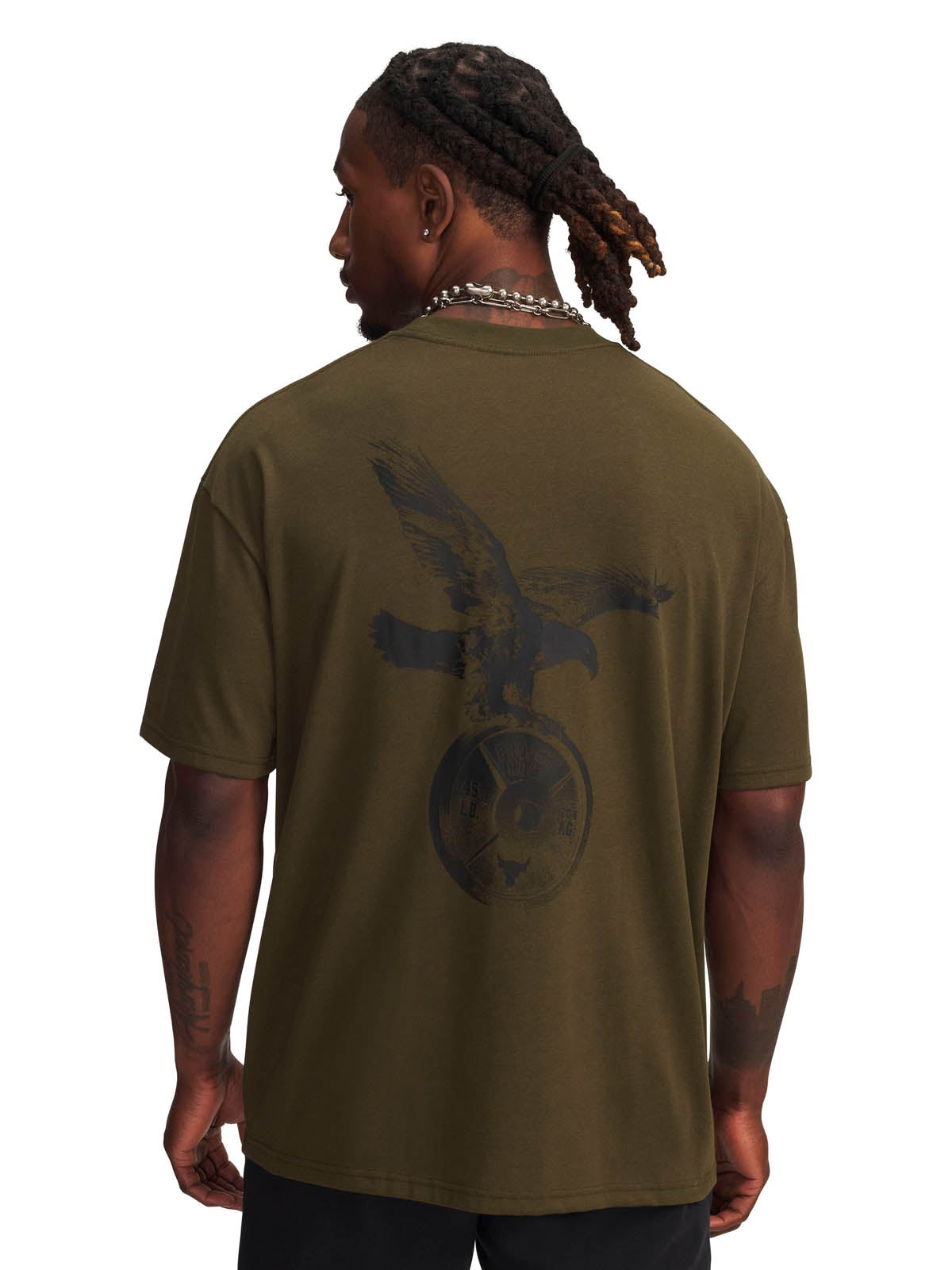 Polera manga corta de entrenamiento para hombre Project Rock verde Under Armour