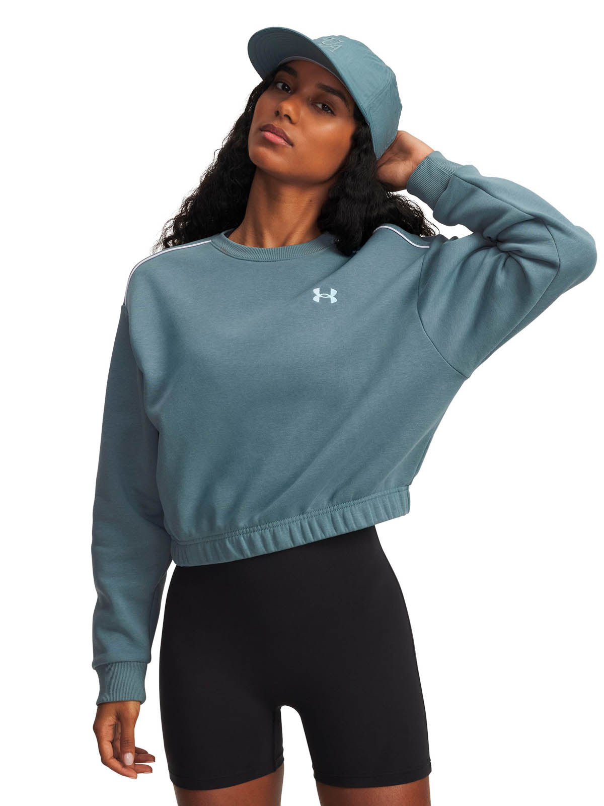 Polerón Lifestyle para mujer Rival Fleece Piped azul Under Armour