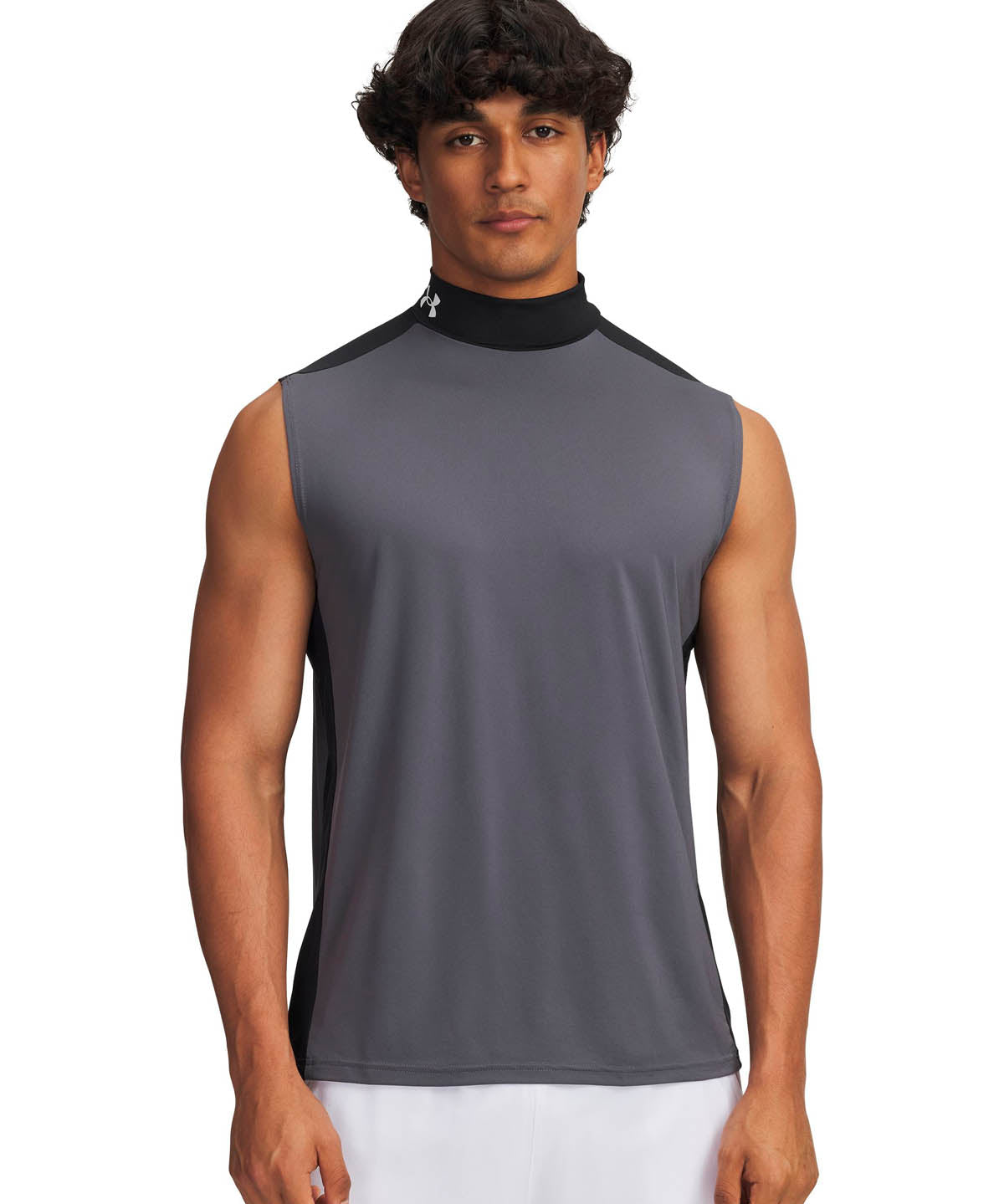 Primera capa superior sin mangas para hombre HeatGear Wordmark gris Under Armour