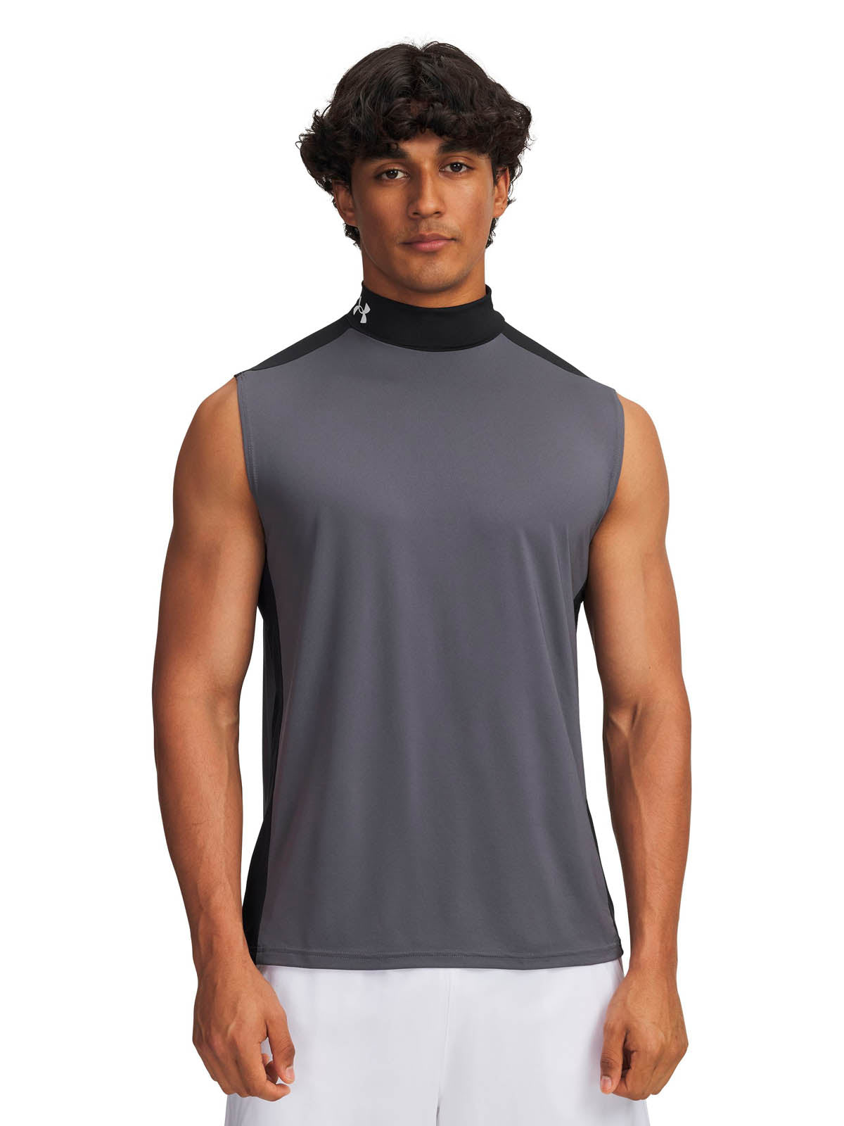 Primera capa superior sin mangas para hombre HeatGear Wordmark gris Under Armour