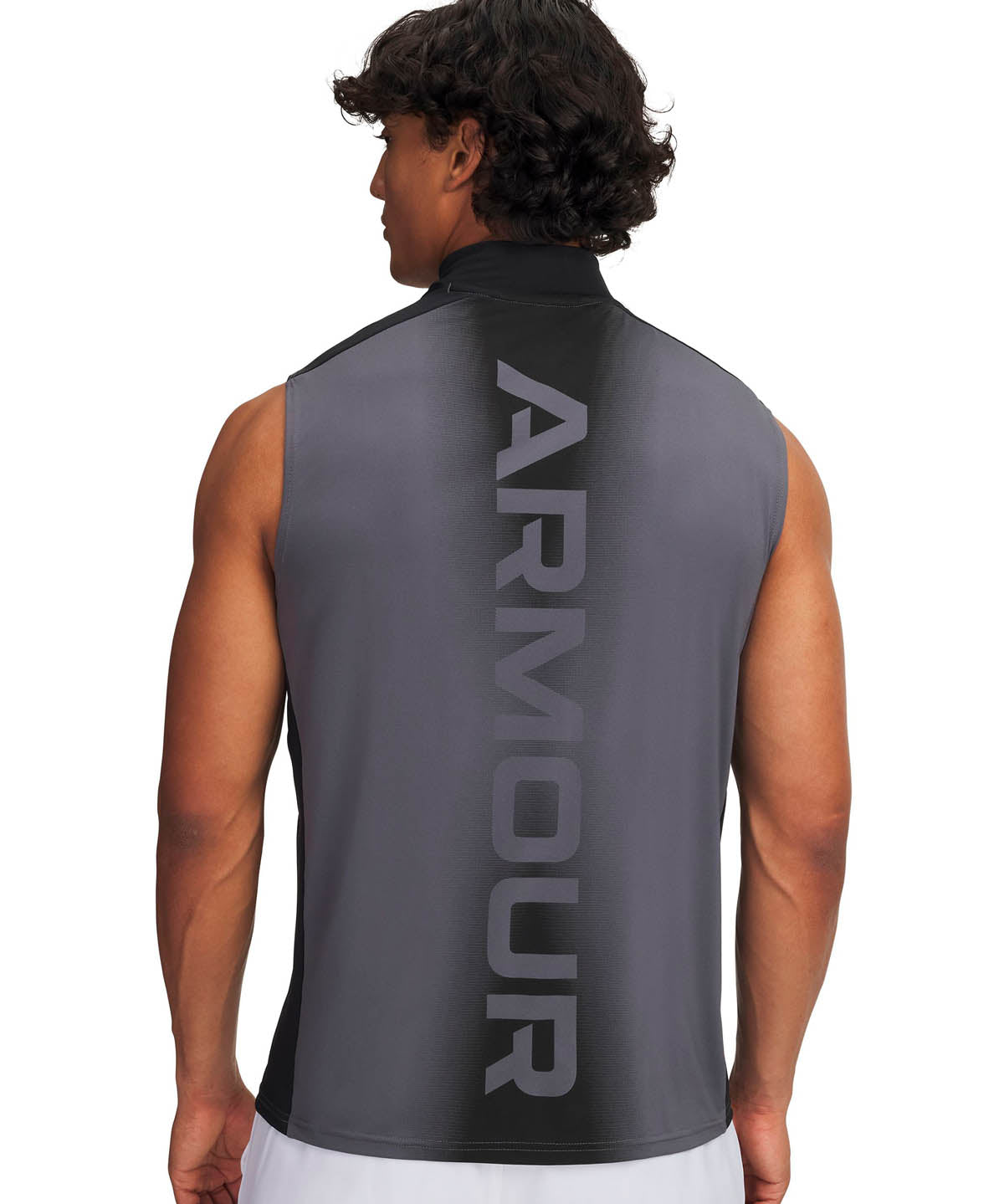 Primera capa superior sin mangas para hombre HeatGear Wordmark gris Under Armour