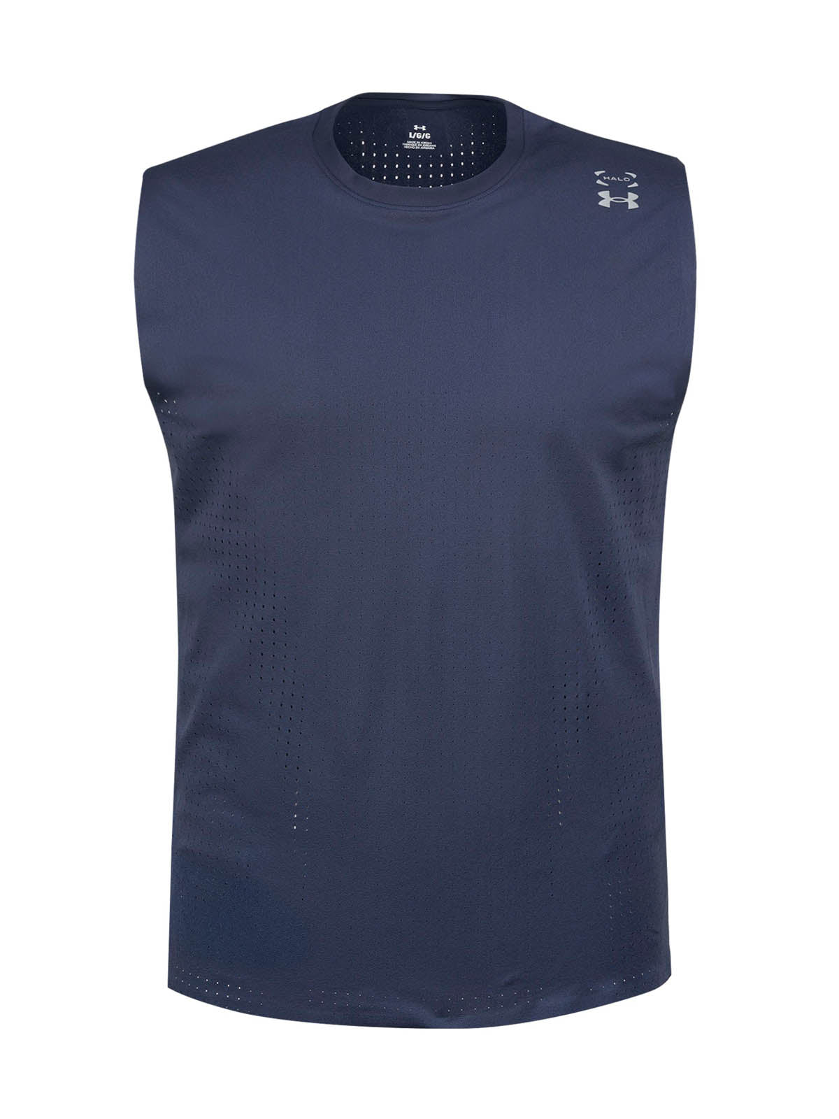 Polera sin mangas de entrenamiento para hombre Halo Vent azul Under Armour
