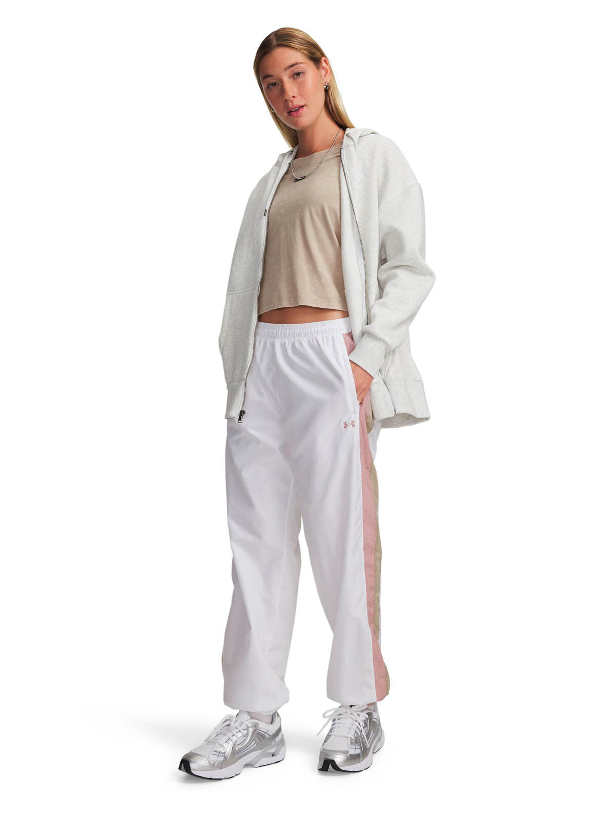 Pantalón Lifestyle para mujer Icon Crinkle blanco Under Armour