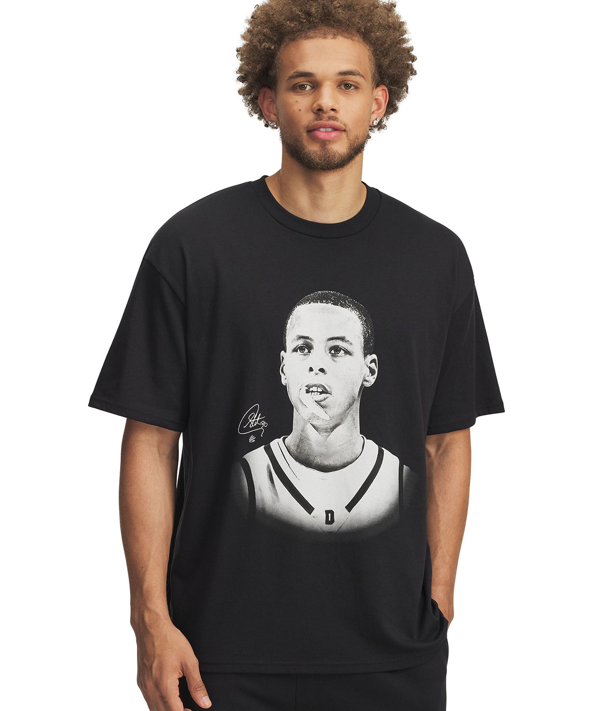 Polera manga corta Basketball para Hombre Curry Heavyweight Oversize Negro Under Armour