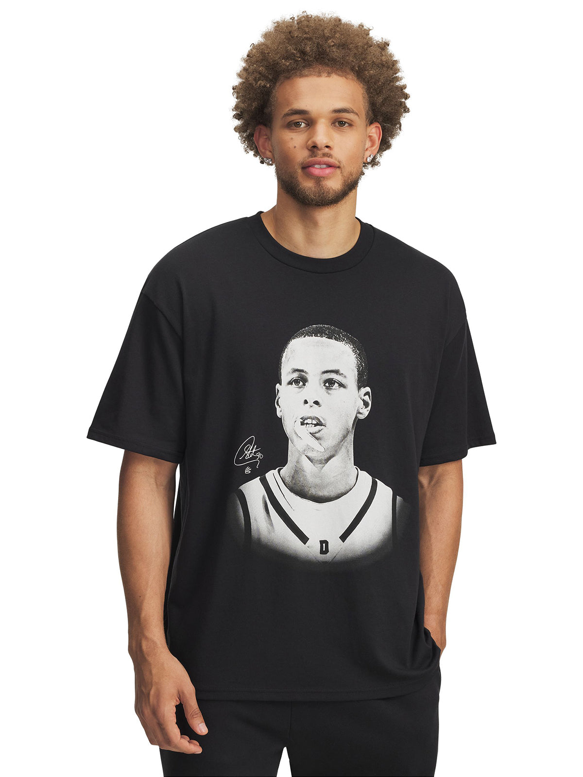 Polera manga corta Basketball para Hombre Curry Heavyweight Oversize Negro Under Armour