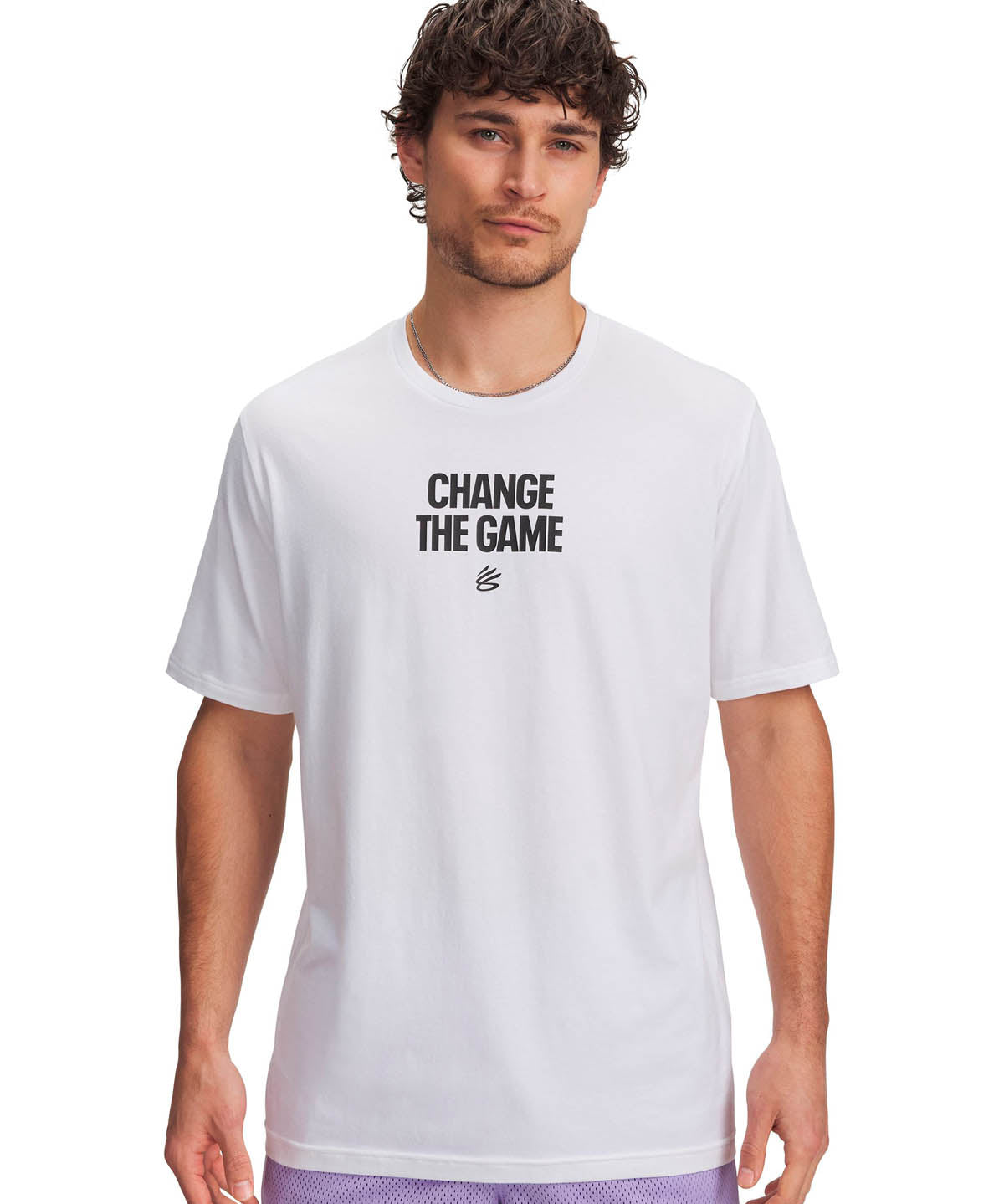 Polera manga corta Basketball para Hombre Curry playable 1 Blanco Under Armour