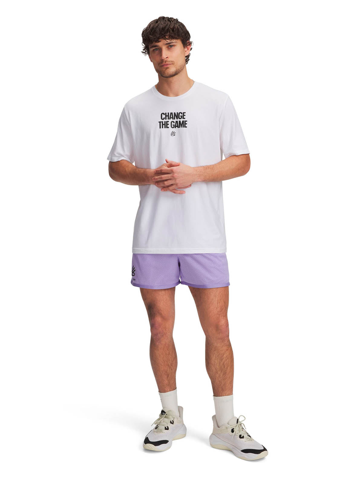 Polera manga corta Basketball para Hombre Curry playable 1 Blanco Under Armour