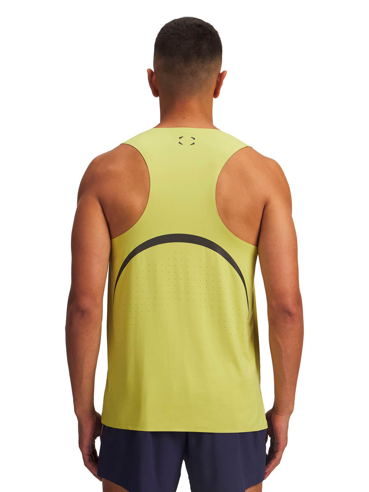 Polera sin mangas Running para hombre Halo Run amarillo Under Armour