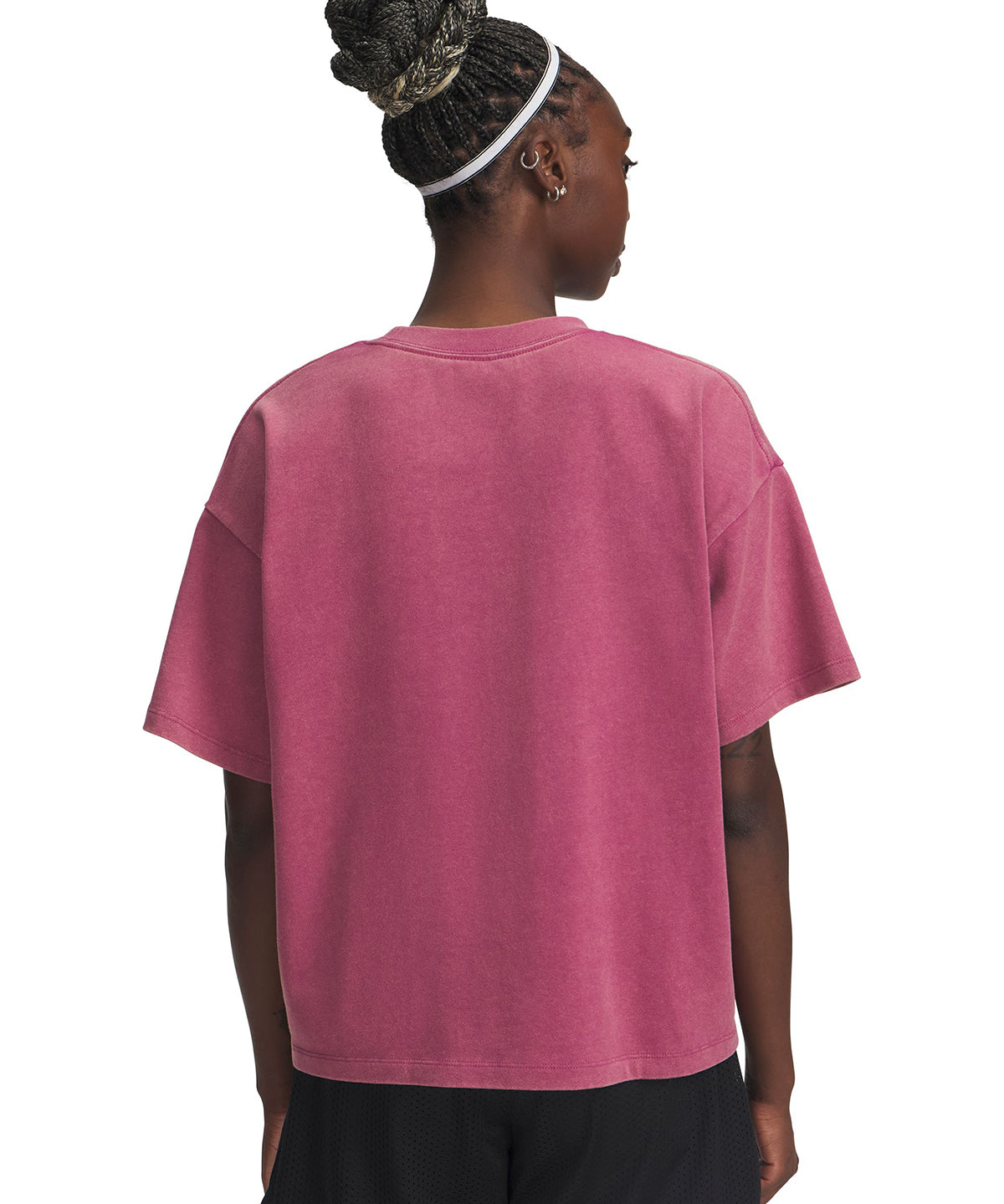 Polera manga corta Lifestyle para mujer UA Boxy Wash Heavyweight rojo Under Armour