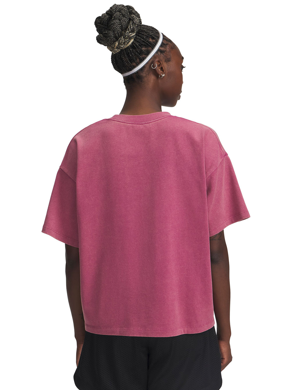 Polera manga corta Lifestyle para mujer UA Boxy Wash Heavyweight rojo Under Armour