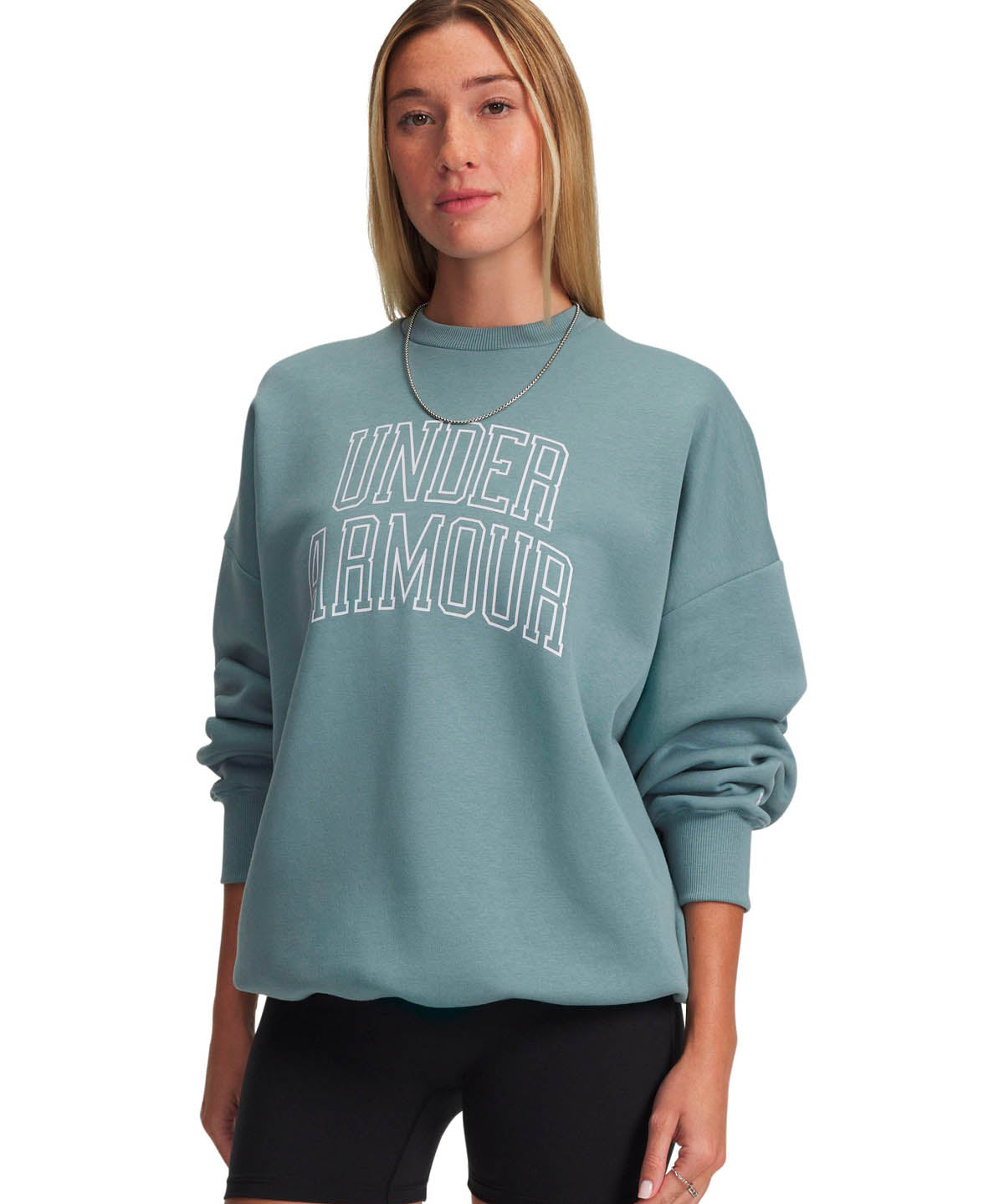 Polerón Lifestyle para mujer Rival Fleece Oversized Varsity Verde Under Armour