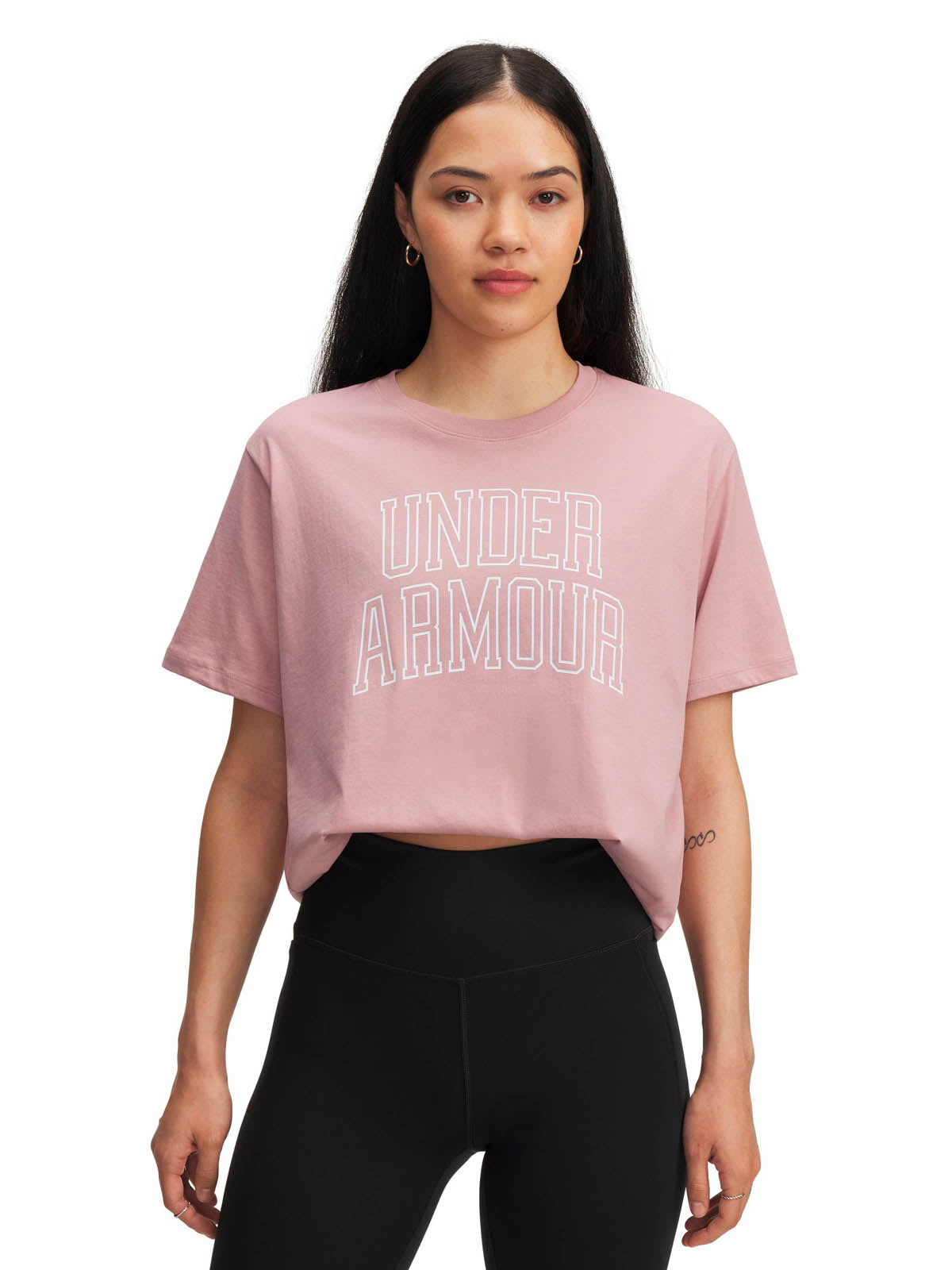 Polera manga corta Lifestyle para mujer Rival Oversized Campus rosado Under Armour
