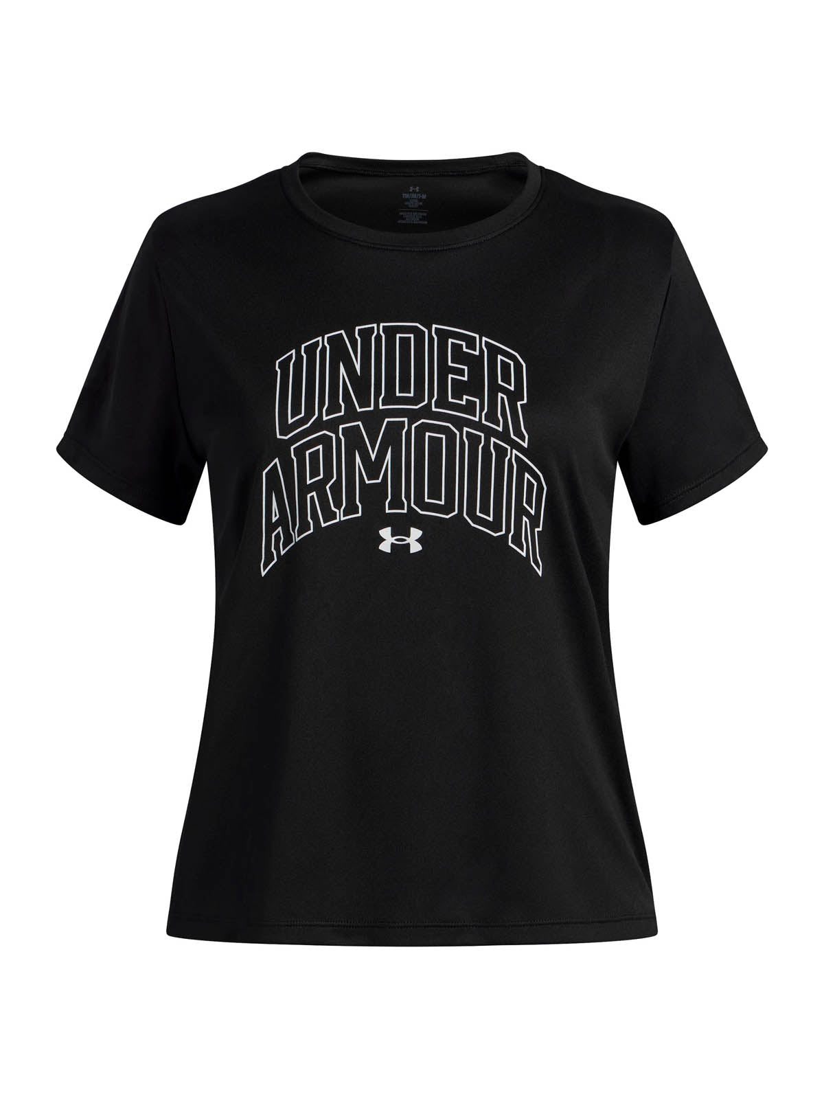 Polera manga corta de entrenamiento para niña Tech Varsity Graphic Negra Under Armour