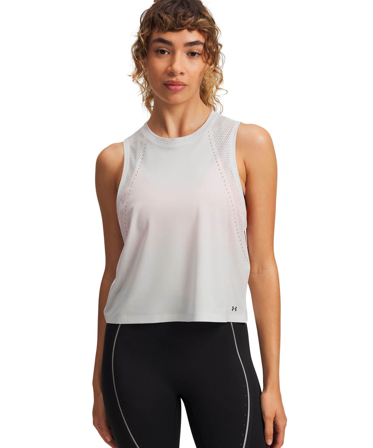 Polera sin mangas de entrenamiento para mujer Halo Vent gris Under Armour