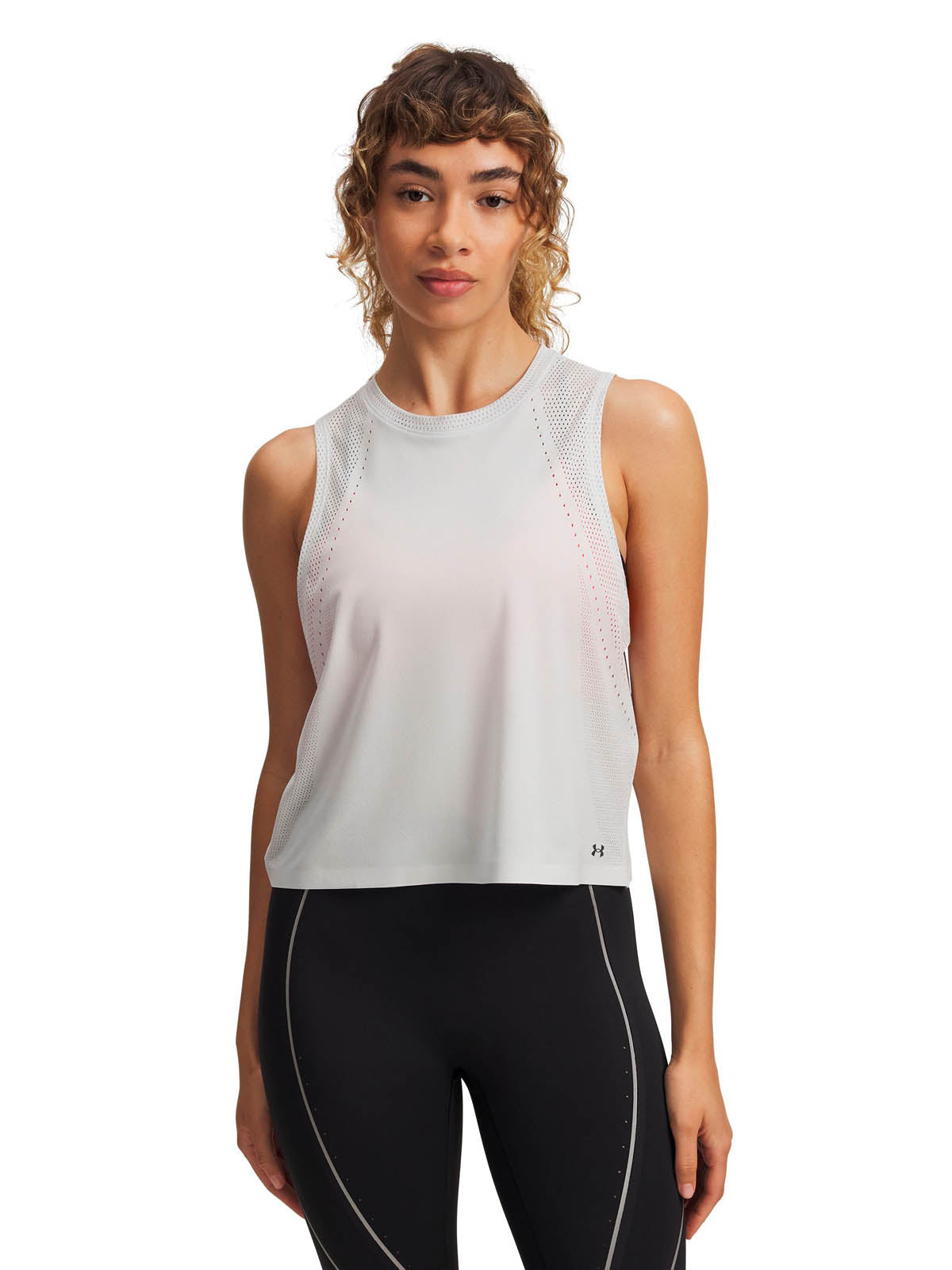 Polera sin mangas de entrenamiento para mujer Halo Vent gris Under Armour
