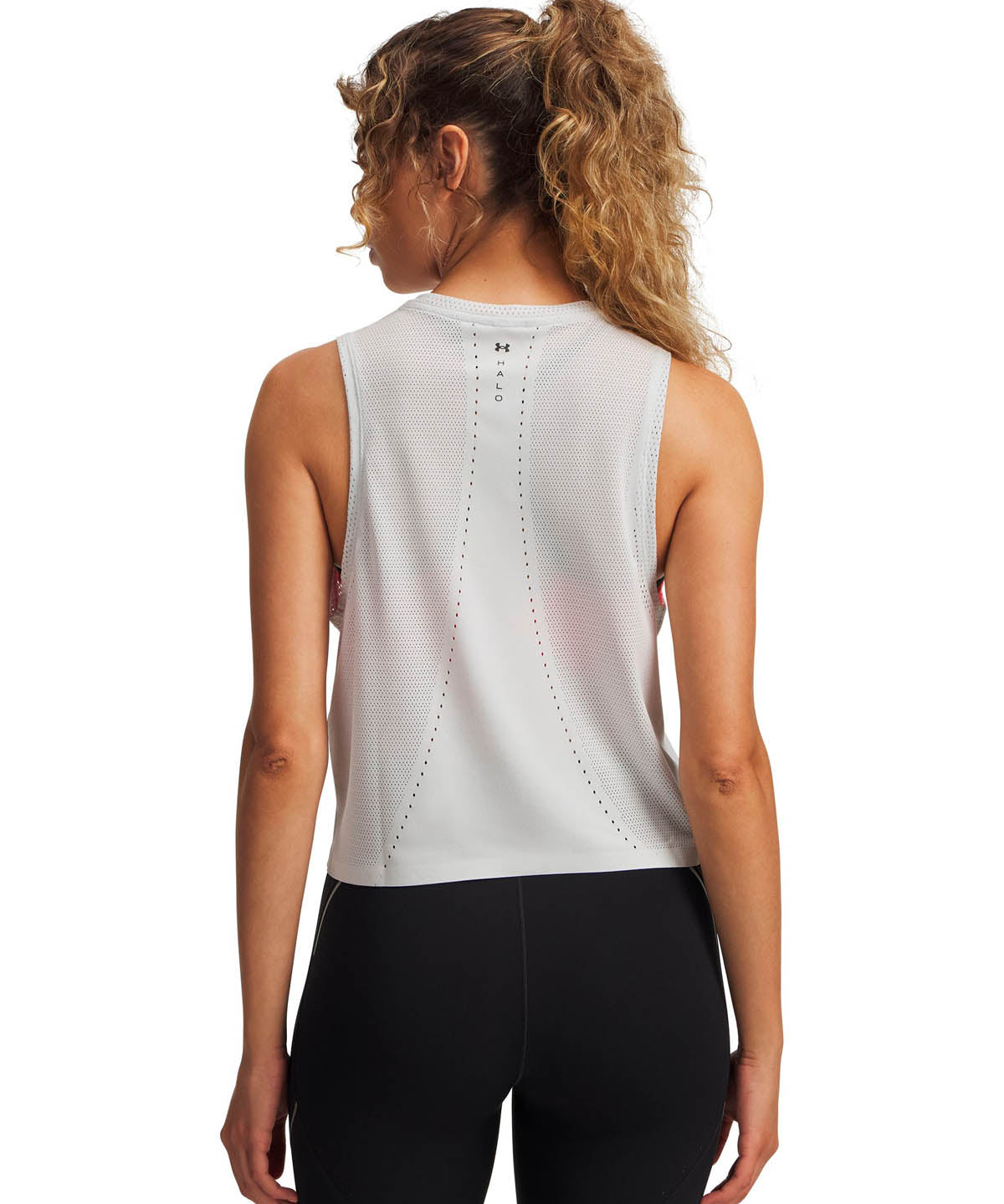 Polera sin mangas de entrenamiento para mujer Halo Vent gris Under Armour