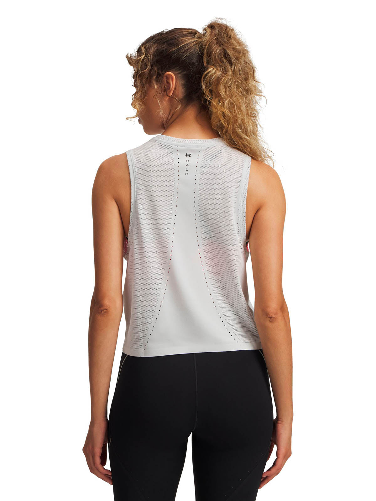 Polera sin mangas de entrenamiento para mujer Halo Vent gris Under Armour