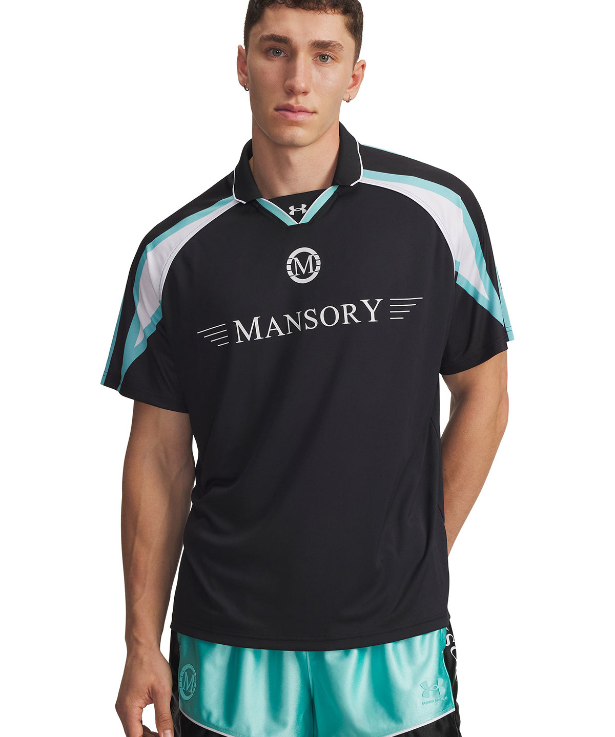 Polera manga corta Football para Hombre Mansory Terrace Negro Under Armour