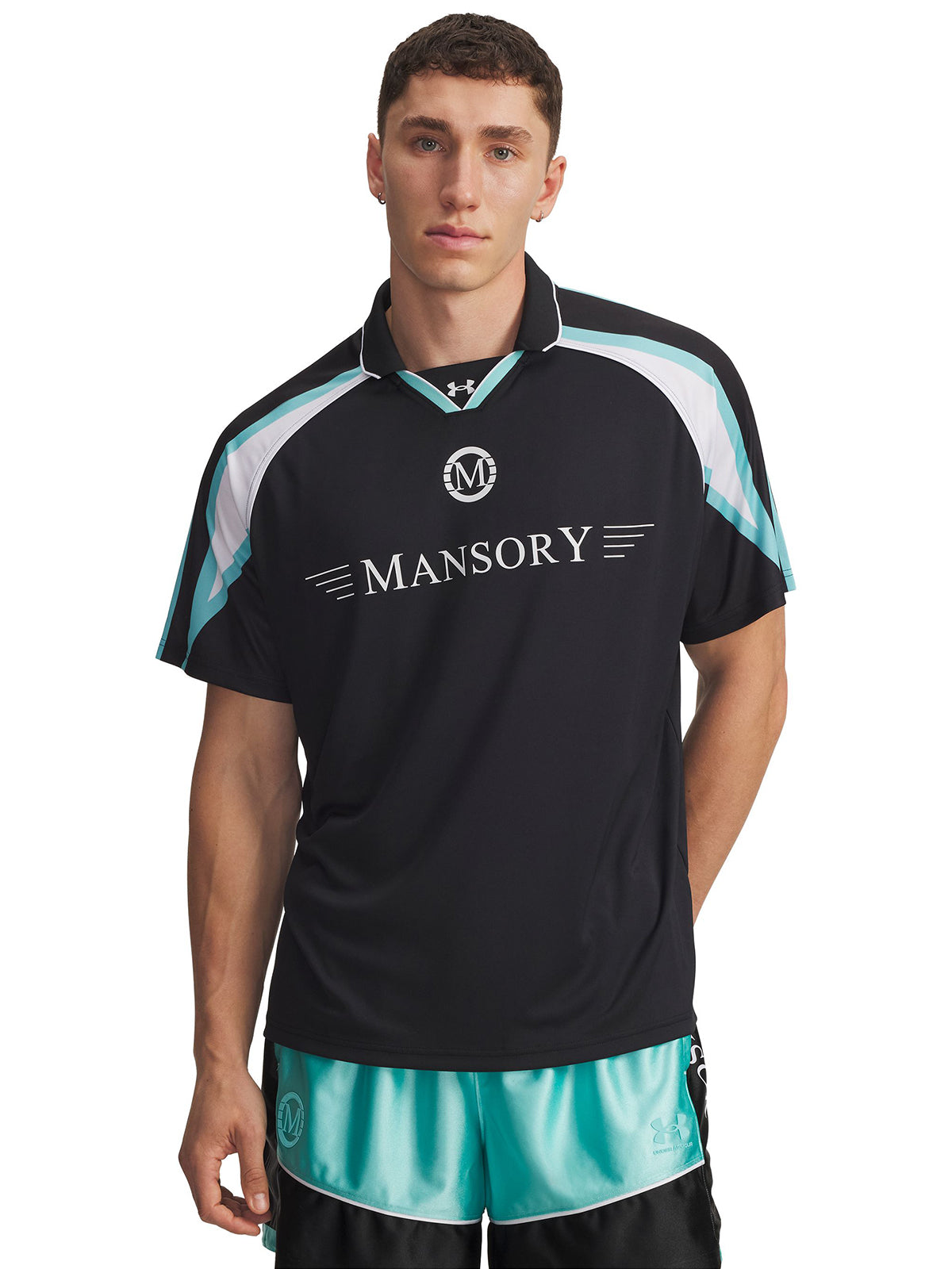 Polera manga corta Football para Hombre Mansory Terrace Negro Under Armour