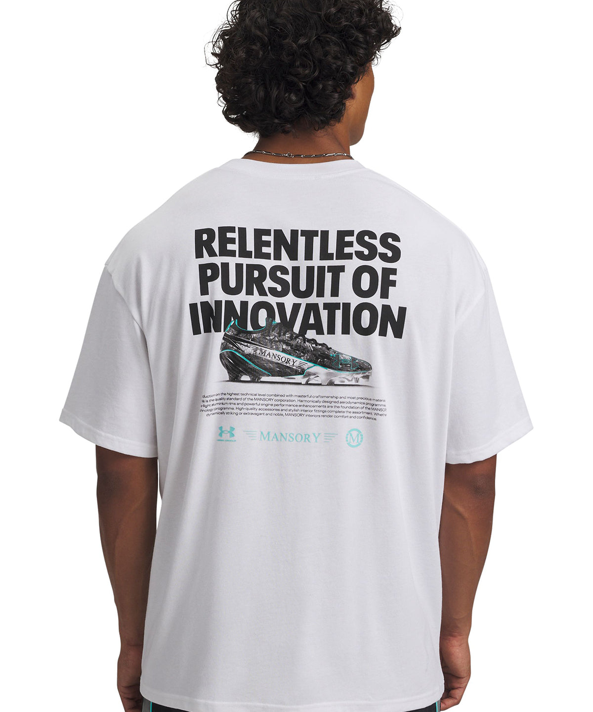 Polera manga corta Lifestyle para Hombre Mansory Heavyweight Cotton Racing Blanco Under Armour