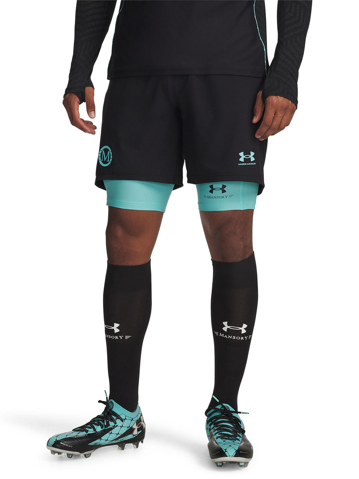 Short Football para Hombre Mansory Challenger Negro Under Armour