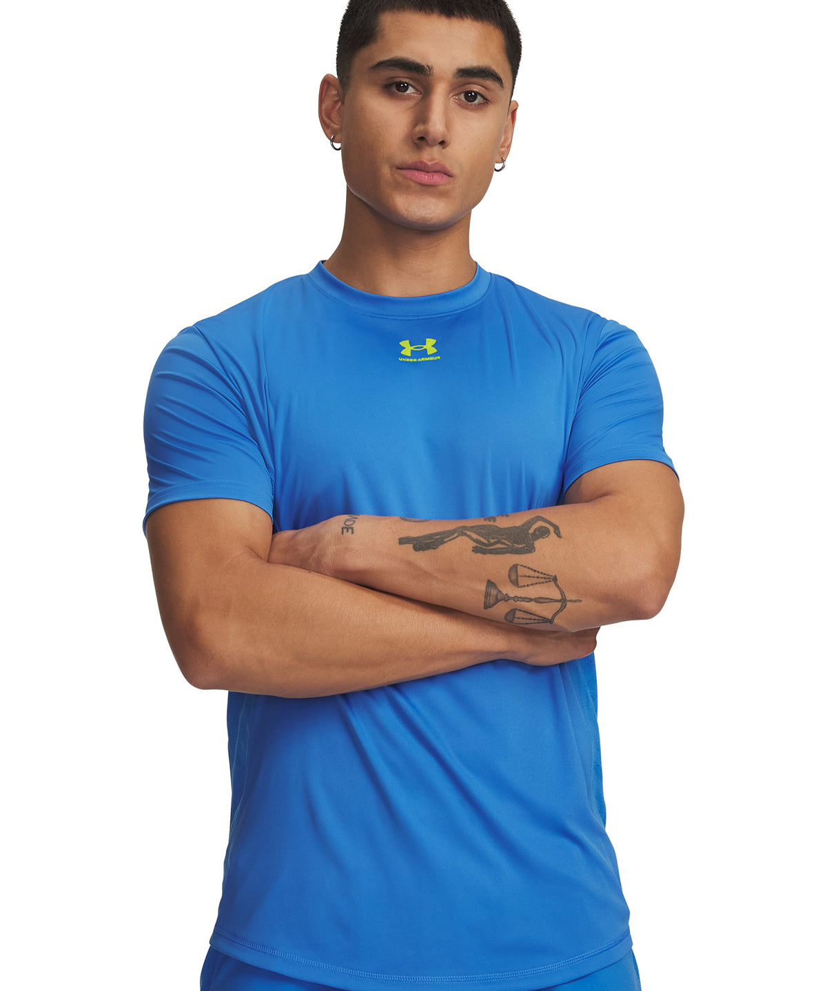 Polera manga corta Football para Hombre Challenger Pro Azul Under Armour