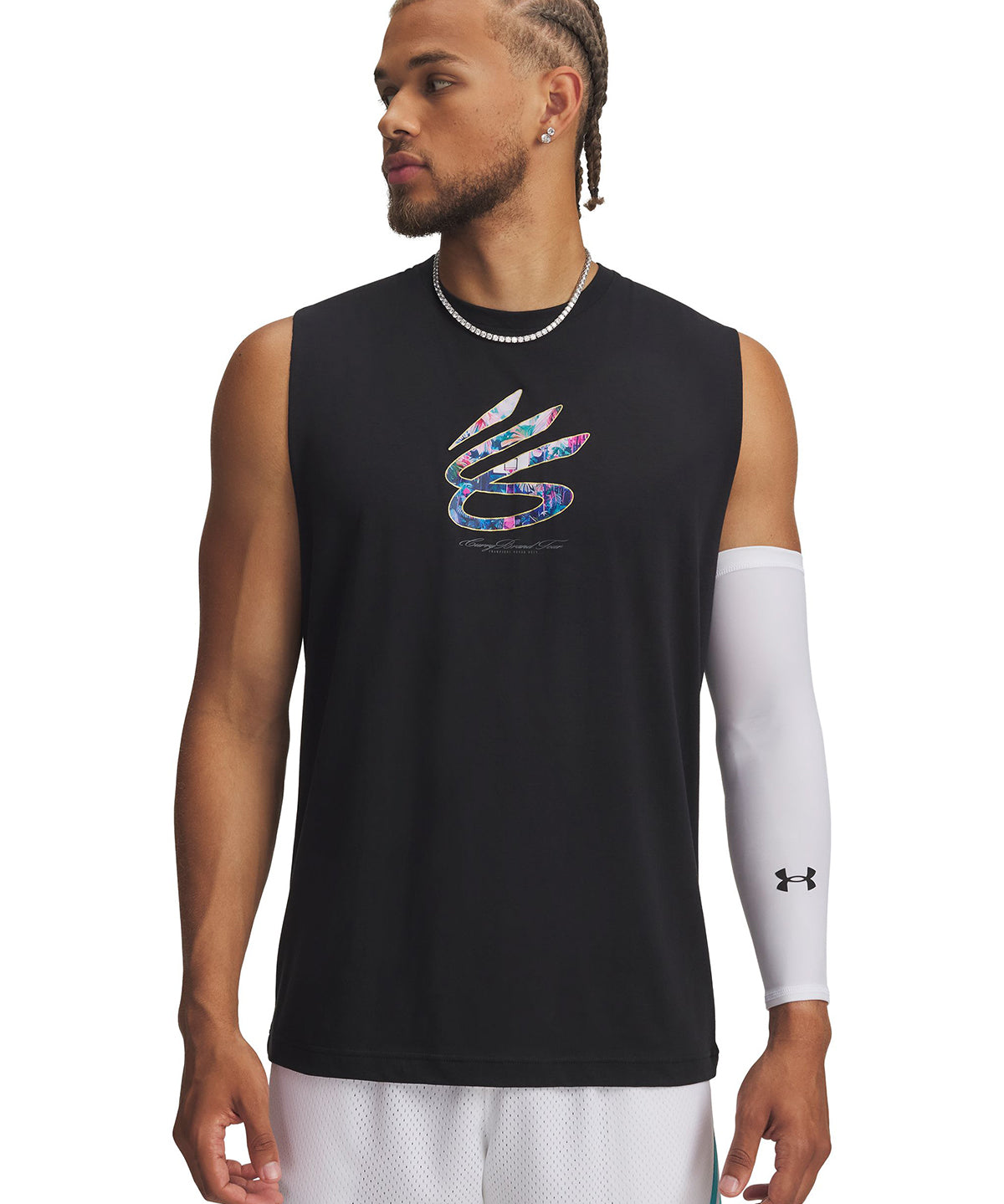 Polera sin manga Basketball para Hombre Curry tour Negro Under Armour