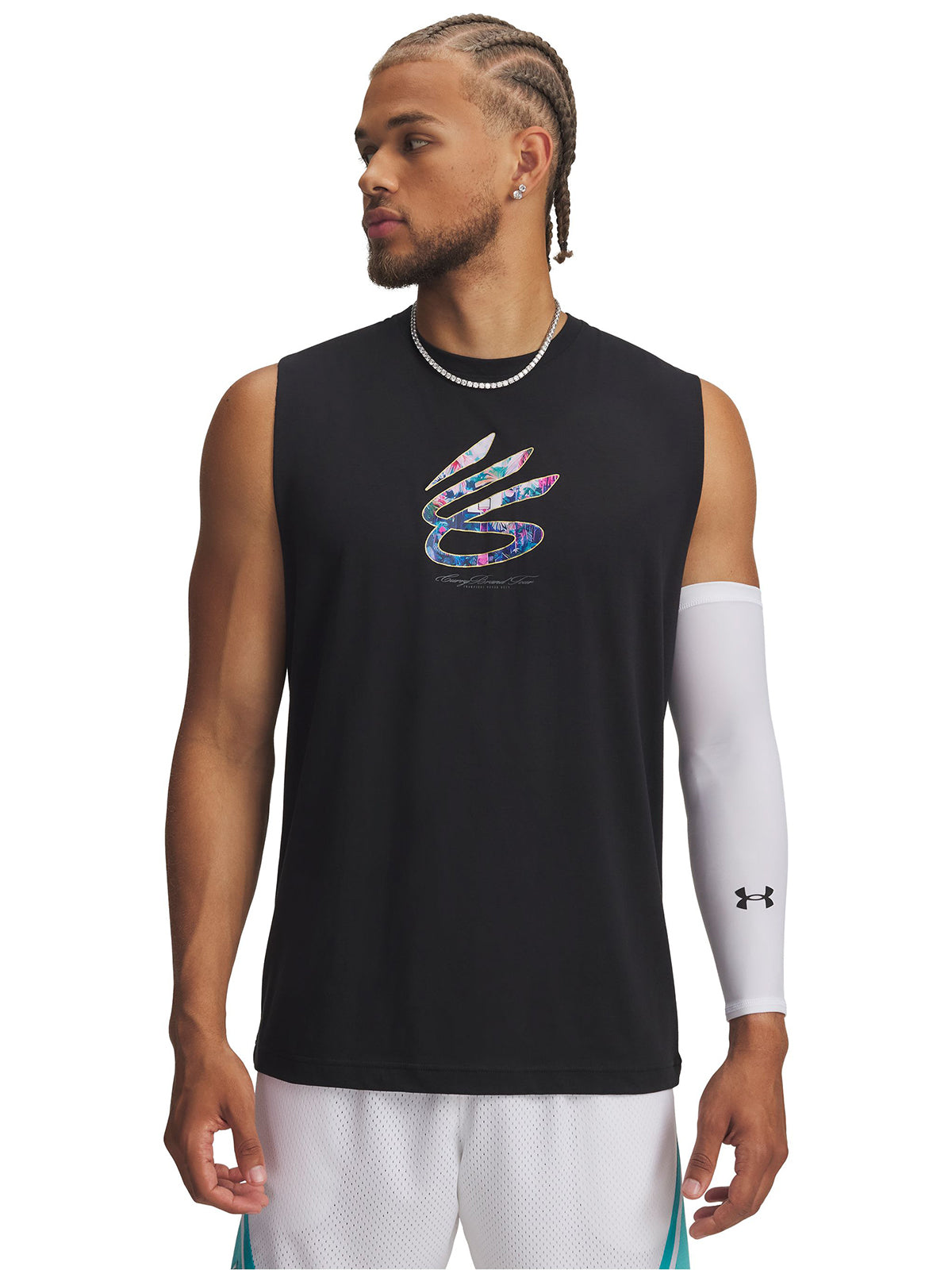 Polera sin manga Basketball para Hombre Curry tour Negro Under Armour