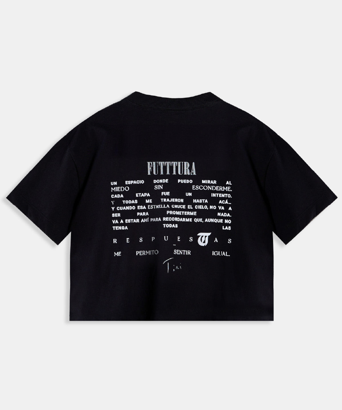 Polera Crop TINI Unisex Negra - FUTTTURA