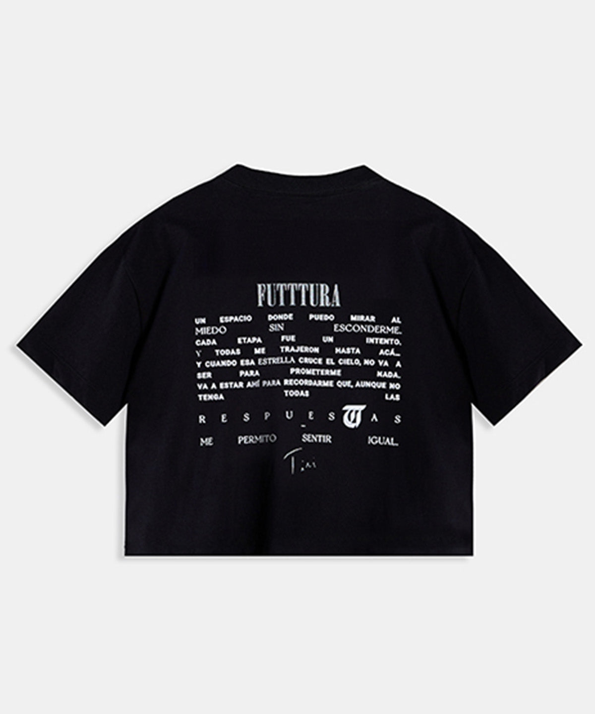 Polera Crop TINI Unisex Negra - FUTTURA