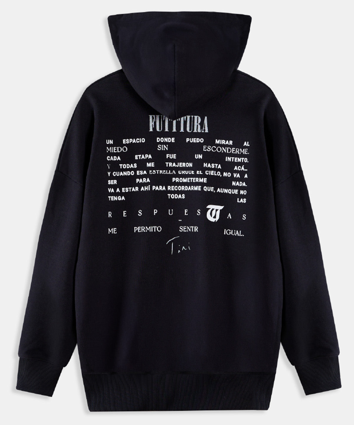 Polerón con capucha TINI Unisex Negro - FUTTTURA