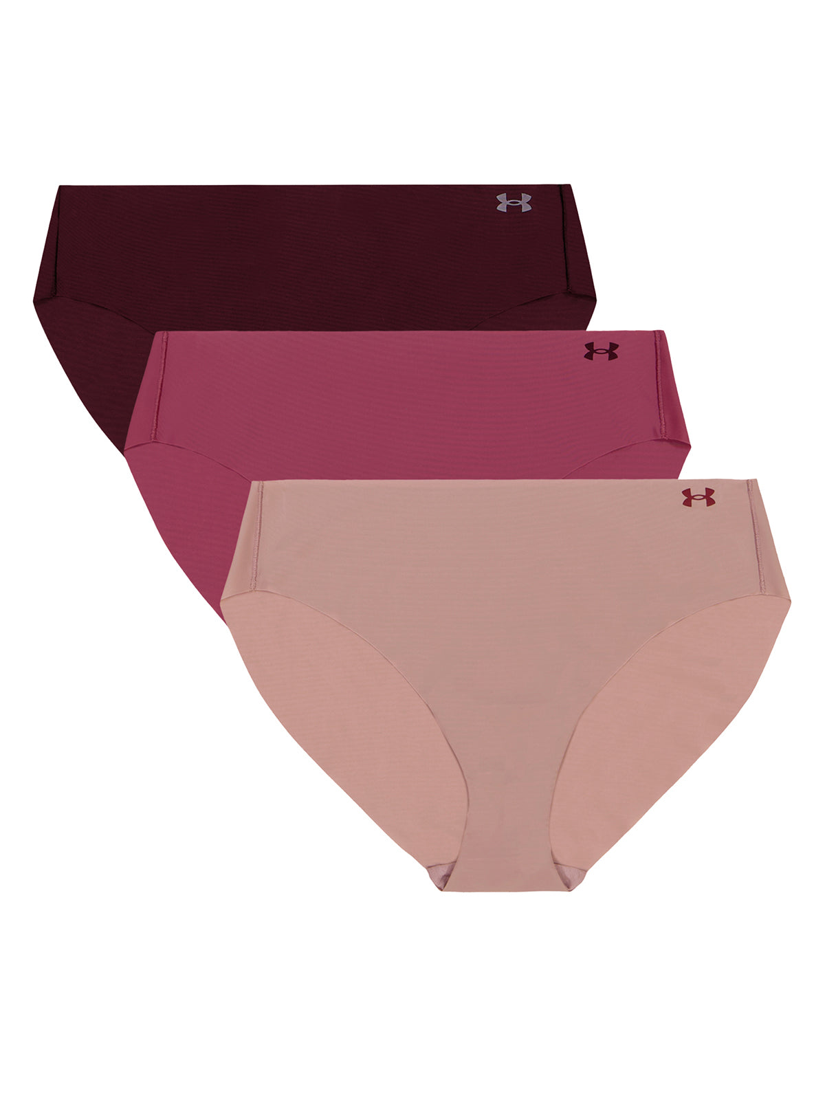 Paquete de 3 calzones para mujer Pure Stretch No Show Rosa Under Armour